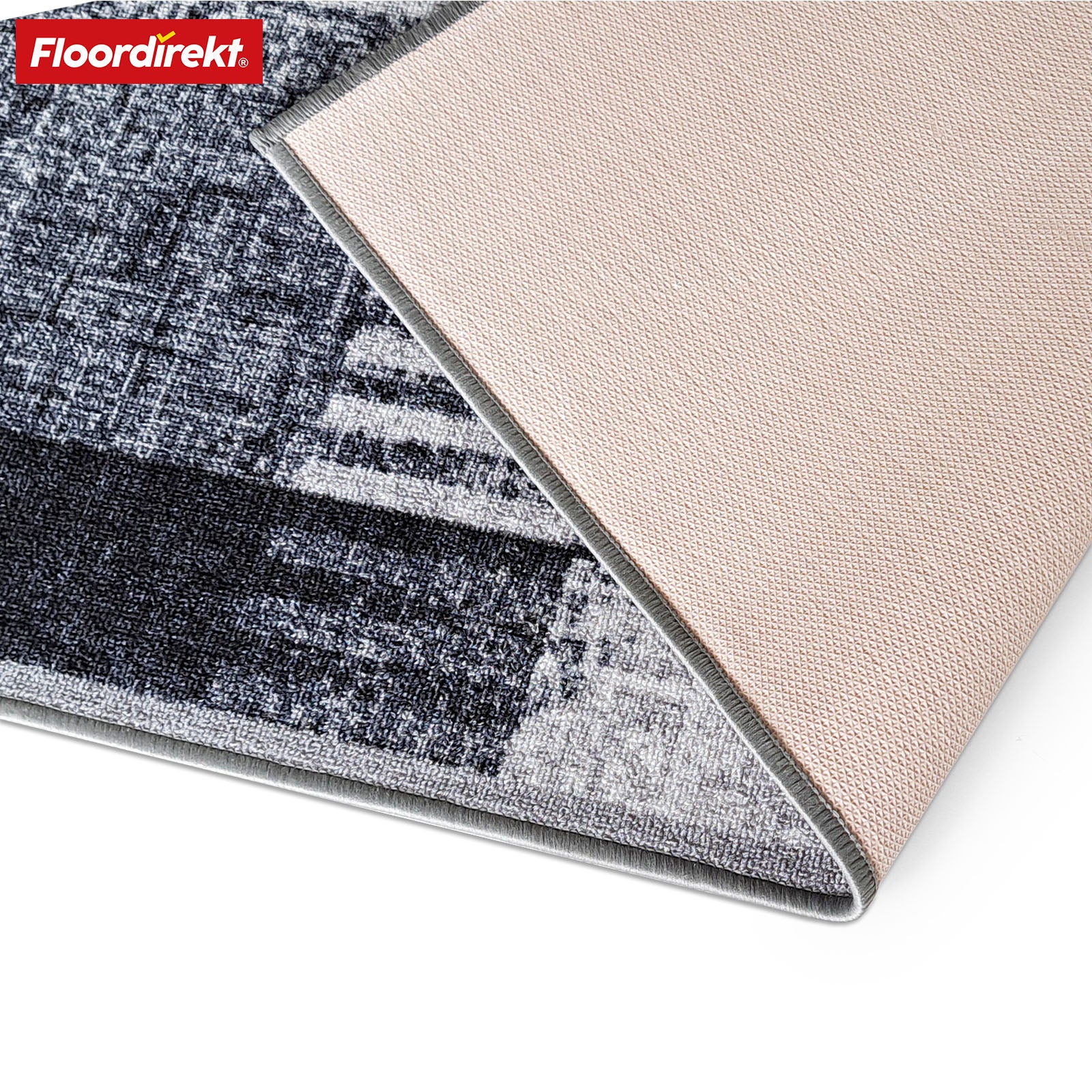 Tapis sur mesure | Cordoba | tons gris avec motifs | antidérapant & robuste | 80 cm de large