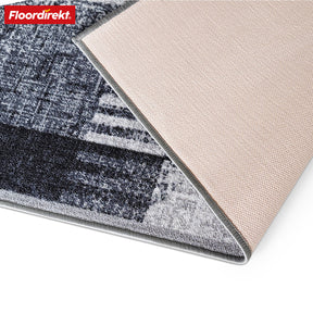 Tapis sur mesure | Cordoba | tons gris avec motifs | antidérapant & robuste | 80 cm de large