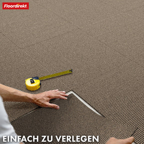Dalles de moquette | Bern | 50 x 50 cm | Auto-portant avec motif à rayures | En anthracite, gris & beige pour les entreprises et les particuliers