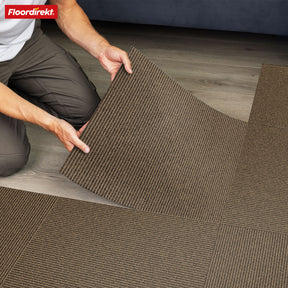 Dalles de moquette | Bern | 50 x 50 cm | Auto-portant avec motif à rayures | En anthracite, gris & beige pour les entreprises et les particuliers