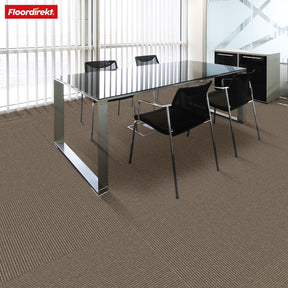 Dalles de moquette | Bern | 50 x 50 cm | Auto-portant avec motif à rayures | En anthracite, gris & beige pour les entreprises et les particuliers