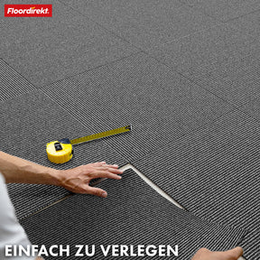 Dalles de moquette | Bern | 50 x 50 cm | Auto-portant avec motif à rayures | En anthracite, gris & beige pour les entreprises et les particuliers