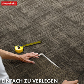 Dalles de moquette | Luzern | 50 x 50 cm | Confortable, insonorisant & adapté au chauffage au sol | Disponible en 4 couleurs