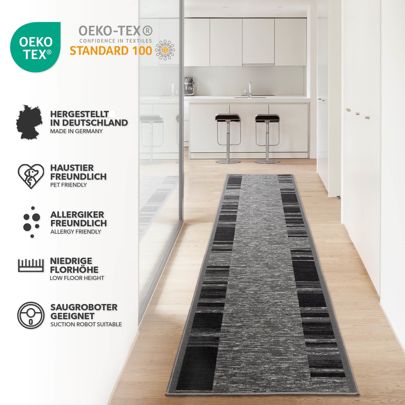 Tapis de passage sur mesure | Navona | Largeur: 80 cm