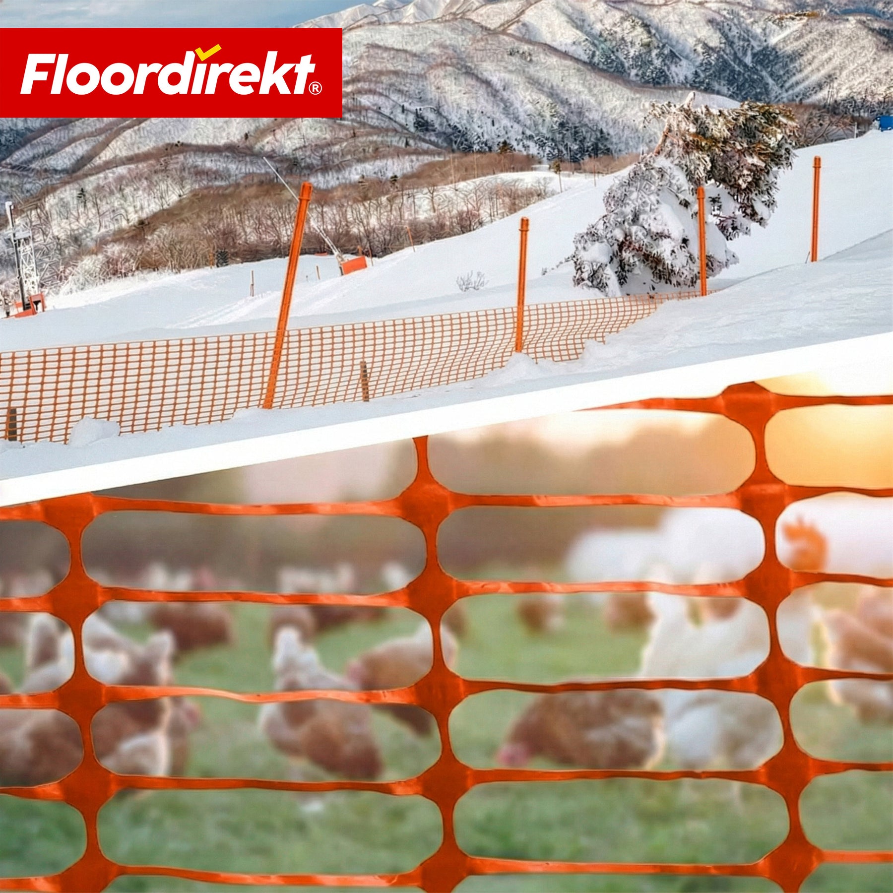 Clôture de chantier Chester avec 20 piquets & colliers de serrage | Filet de chantier 30 m / 50 m | Clôture de jardin & de signalisation