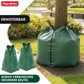 Sac d'arrosage pour arbres | Sac d'eau de 75 L et 100 L avec système d'arrosage goutte à goutte | Sac d'arrosage réutilisable en PVC pour arbres