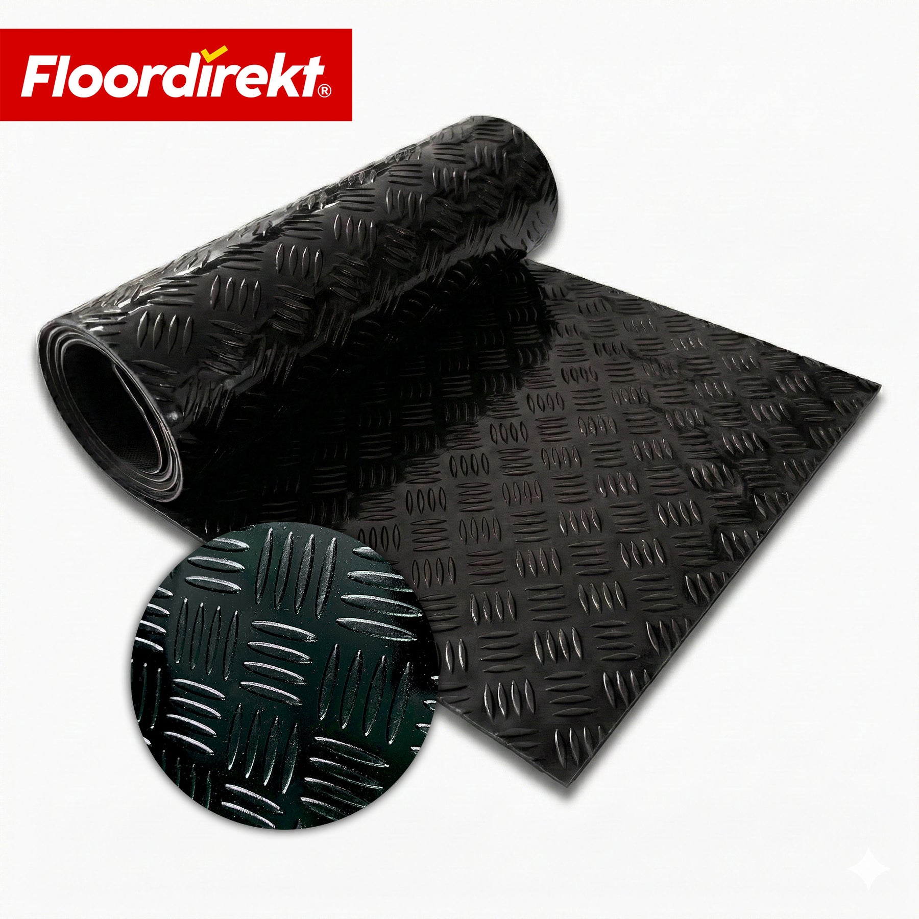 Revêtement de sol PVC | Bullet | Aspect tôle striée | Antidérapant & Facile d’entretien | Au mètre / Découpe sur mesure | Largeur 110 cm