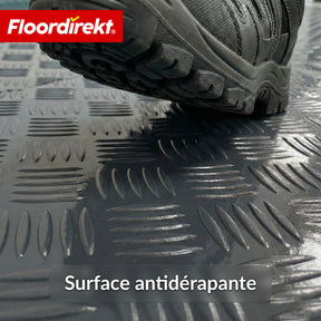 Revêtement de sol PVC | Bullet | Aspect tôle striée | Antidérapant & Facile d’entretien | Au mètre / Découpe sur mesure | Largeur 110 cm