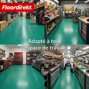 Revêtement de sol PVC | Bullet | Aspect tôle striée | Antidérapant & Facile d’entretien | Au mètre / Découpe sur mesure | Largeur 110 cm