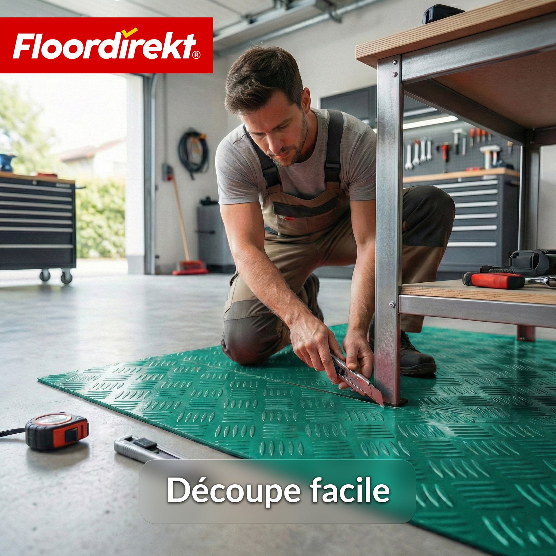 Revêtement de sol PVC | Bullet | Aspect tôle striée | Antidérapant & Facile d’entretien | Au mètre / Découpe sur mesure | Largeur 110 cm