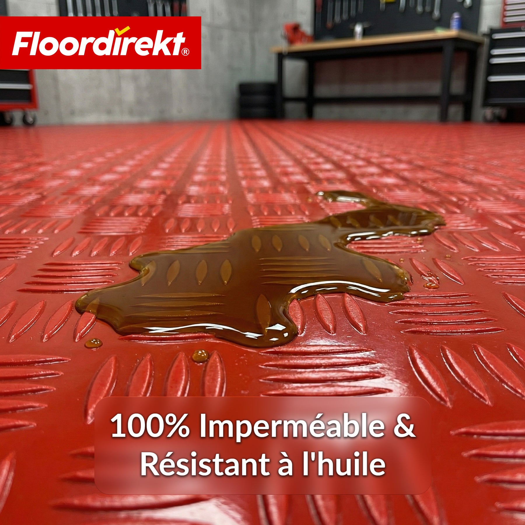 Revêtement de sol PVC | Bullet | Aspect tôle striée | Antidérapant & Facile d’entretien | Au mètre / Découpe sur mesure | Largeur 110 cm