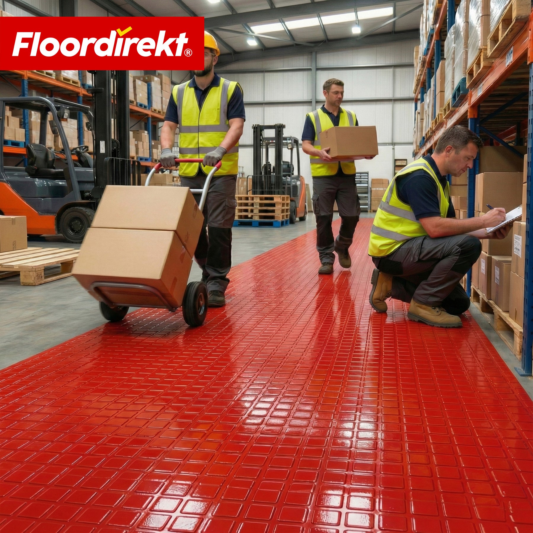 Revêtement de sol PVC | Check Quadra | Motif carreaux | Antidérapant & facile d’entretien | Au mètre / Découpe sur mesure | Largeur 110 cm