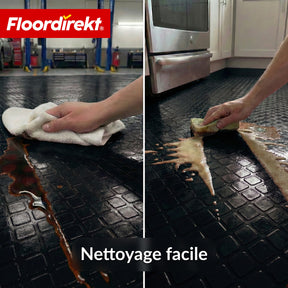 Revêtement de sol PVC | Check Quadra | Motif carreaux | Antidérapant & facile d’entretien | Au mètre / Découpe sur mesure | Largeur 110 cm