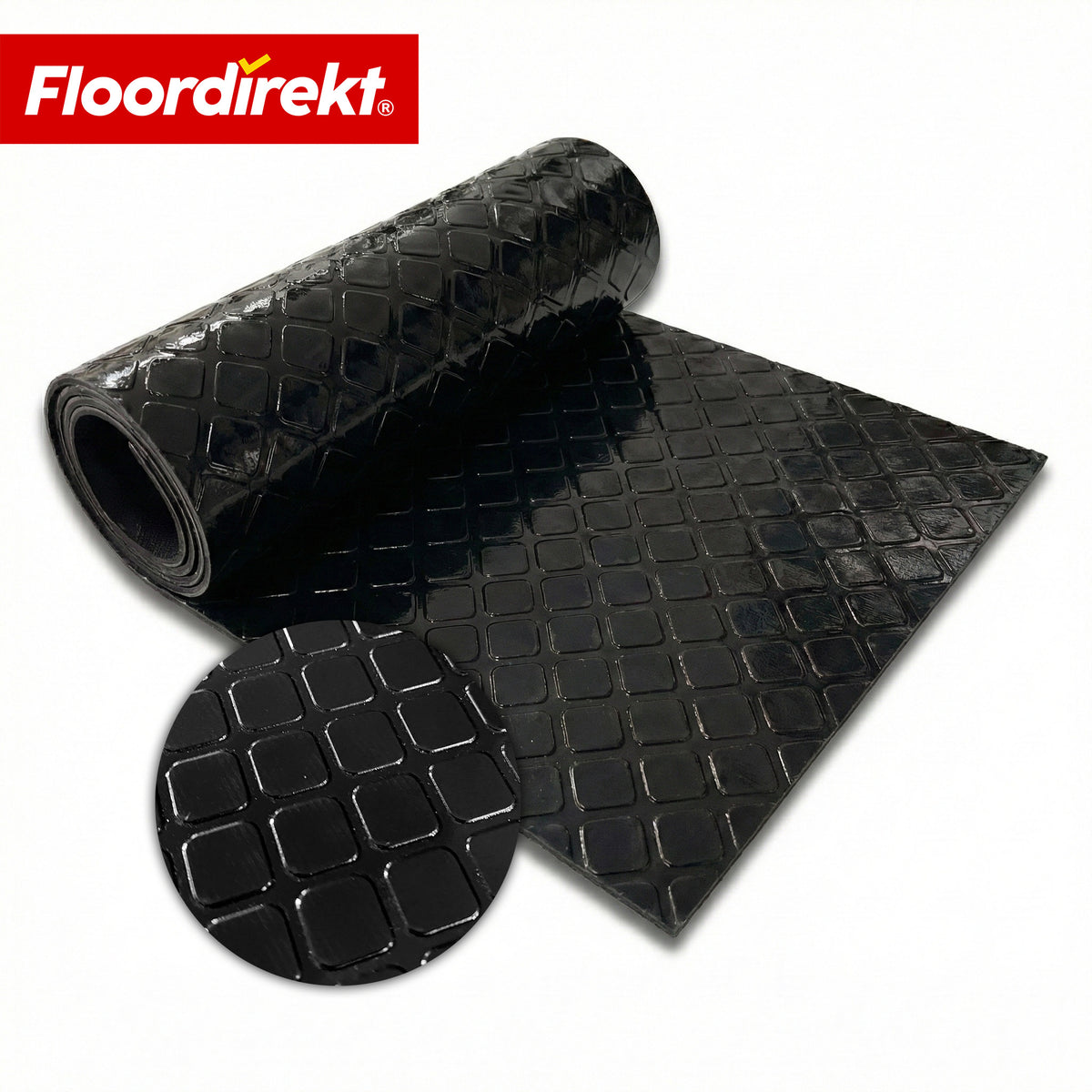 Revêtement de sol PVC | Check Quadra | Motif carreaux | Antidérapant & facile d’entretien | Au mètre / Découpe sur mesure | Largeur 110 cm
