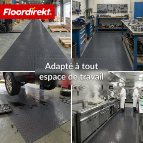 Revêtement de sol PVC | Check Quadra | Motif carreaux | Antidérapant & facile d’entretien | Au mètre / Découpe sur mesure | Largeur 110 cm