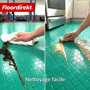 Revêtement de sol PVC | Check Quadra | Motif carreaux | Antidérapant & facile d’entretien | Au mètre / Découpe sur mesure | Largeur 110 cm