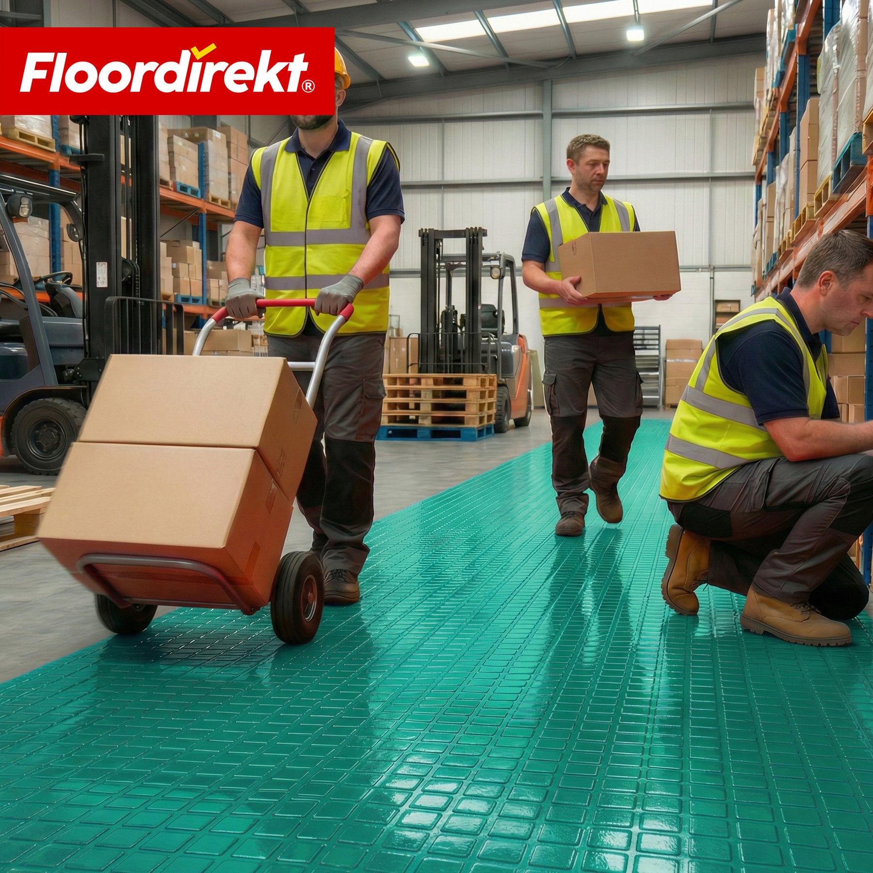 Revêtement de sol PVC | Check Quadra | Motif carreaux | Antidérapant & facile d’entretien | Au mètre / Découpe sur mesure | Largeur 110 cm