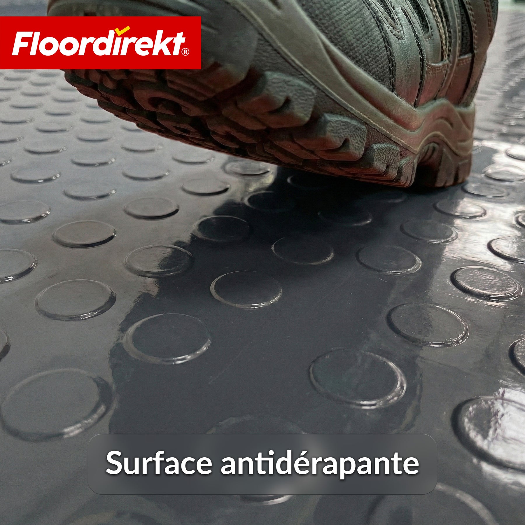PVC-revêtement de sol | Coin Mirror | Aspect coin à pastilles plates | Antidérapant & facile d’entretien | Au mètre / découpe sur mesure | Largeur 110 cm