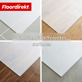 Tapis de protection de sol | Neo Milky | Sous-chaise de bureau semi-transparent blanc laiteux sur mesure pour sols durs