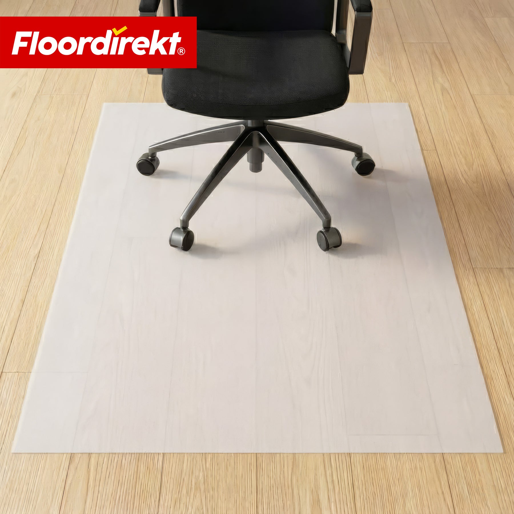 Tapis de protection de sol | Neo Milky | Sous-chaise de bureau semi-transparent blanc laiteux sur mesure pour sols durs