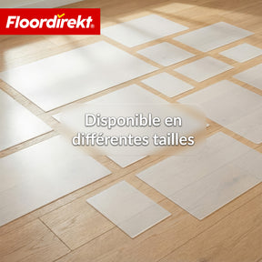 Tapis de protection de sol | Neo Milky | Sous-chaise de bureau semi-transparent blanc laiteux sur mesure pour sols durs