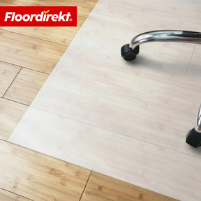 Tapis de protection de sol | Neo Milky | Sous-chaise de bureau semi-transparent blanc laiteux sur mesure pour sols durs