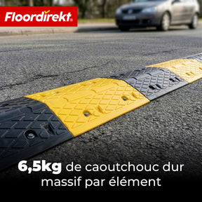 Ralentisseur Vento | 2 pièces en caoutchouc | dos d’âne jusqu’à 30 t | ralentisseur jaune-noir