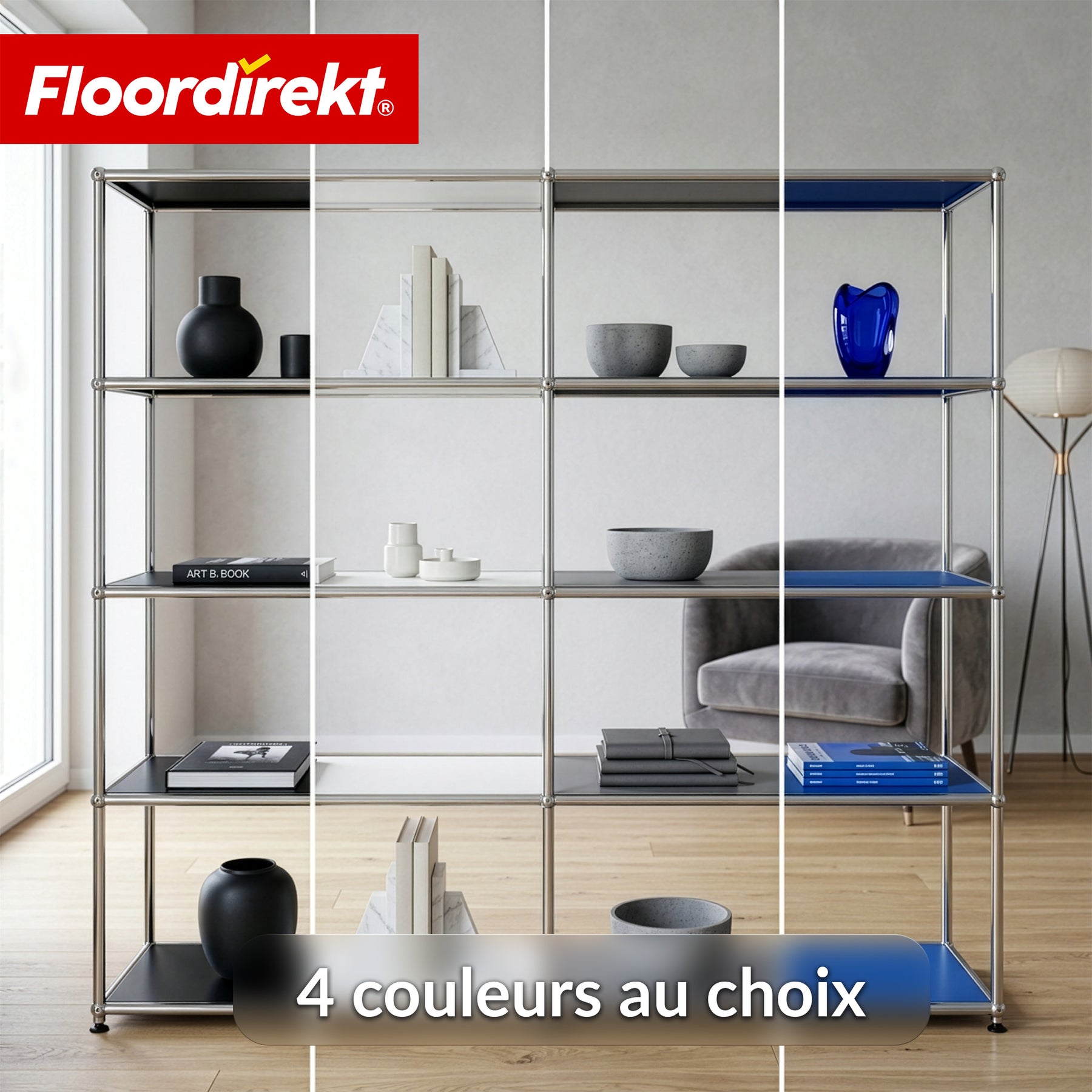 Étagère métallique | Concept Epure MK-015 | Étagère ouverte avec 5 niveaux | Étagère cuisine, bureau & salon