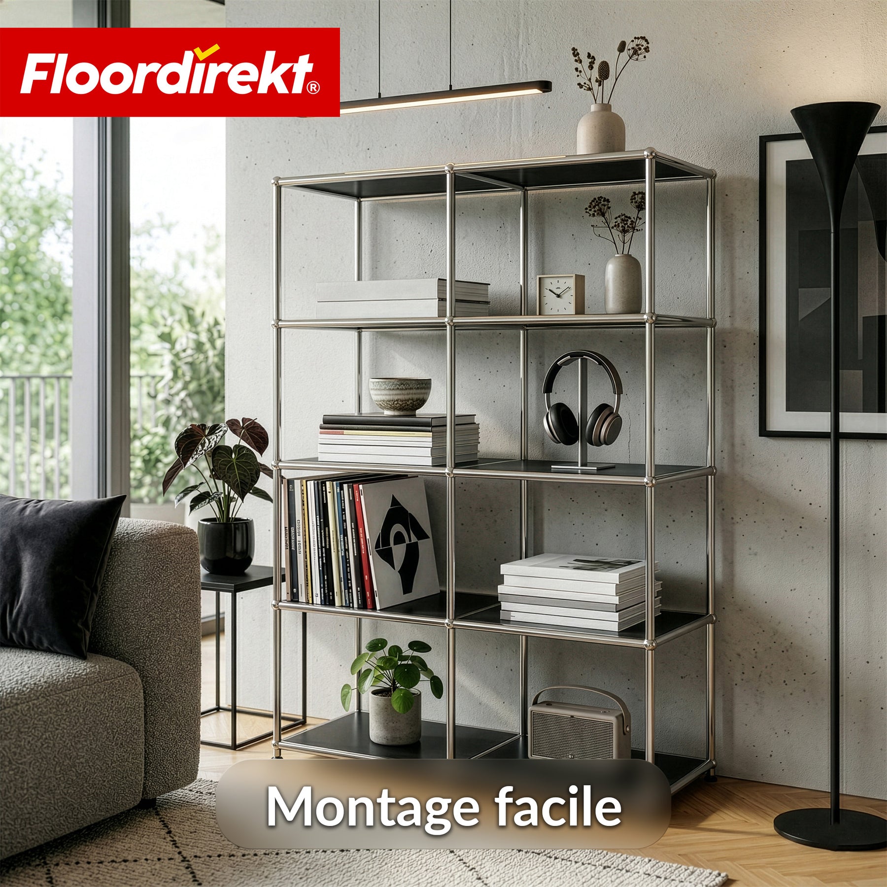 Étagère métallique | Concept Epure MK-015 | Étagère ouverte avec 5 niveaux | Étagère cuisine, bureau & salon
