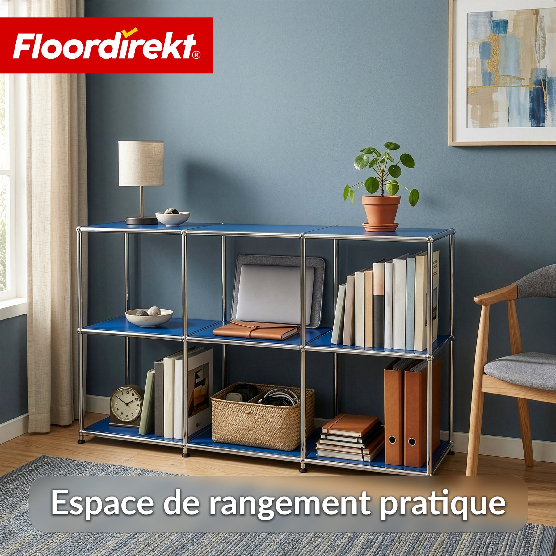 Étagère en métal | Concept Epure MK-018 | Étagère ouverte sur pied avec 3 niveaux | Étagère cuisine, bureau & salon