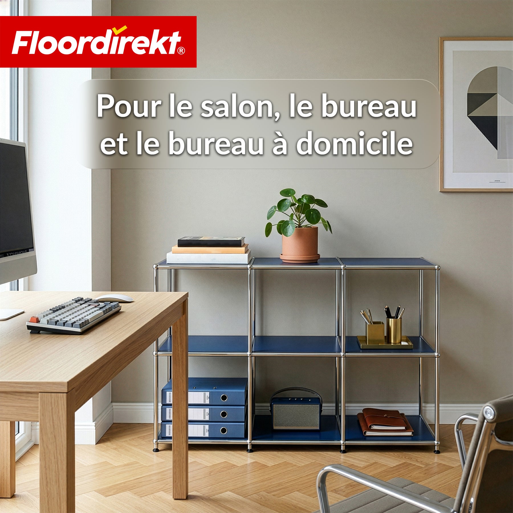Étagère en métal | Concept Epure MK-018 | Étagère ouverte sur pied avec 3 niveaux | Étagère cuisine, bureau & salon