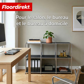 Étagère en métal | Concept Epure MK-018 | Étagère ouverte sur pied avec 3 niveaux | Étagère cuisine, bureau & salon