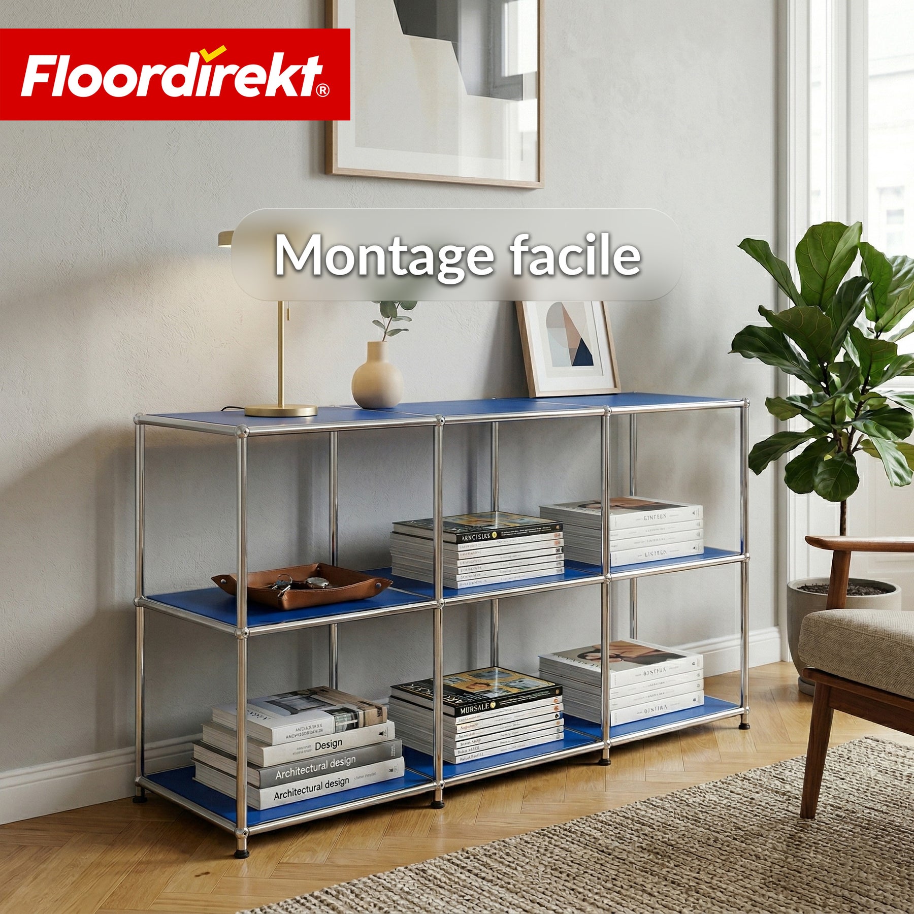 Étagère en métal | Concept Epure MK-018 | Étagère ouverte sur pied avec 3 niveaux | Étagère cuisine, bureau & salon
