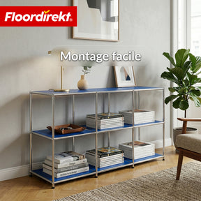 Étagère en métal | Concept Epure MK-018 | Étagère ouverte sur pied avec 3 niveaux | Étagère cuisine, bureau & salon