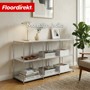 Étagère en métal | Concept Epure MK-018 | Étagère ouverte sur pied avec 3 niveaux | Étagère cuisine, bureau & salon
