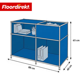 Étagère métallique | Concept Epure MK-030 | Étagère sur pied avec 3 niveaux & compartiment de rangement | Étagère cuisine, bureau & salon