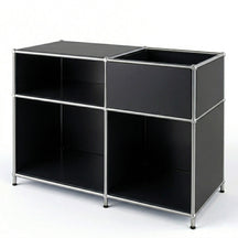 Étagère métallique | Concept Epure MK-030 | Étagère sur pied avec 3 niveaux & compartiment de rangement | Étagère cuisine, bureau & salon