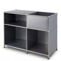 Étagère métallique | Concept Epure MK-030 | Étagère sur pied avec 3 niveaux & compartiment de rangement | Étagère cuisine, bureau & salon