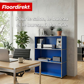 Étagère en métal | Concept Épure MK-101 | Étagère sur pied à 4 niveaux | Bibliothèque avec parois latérales | Étagère de rangement moderne