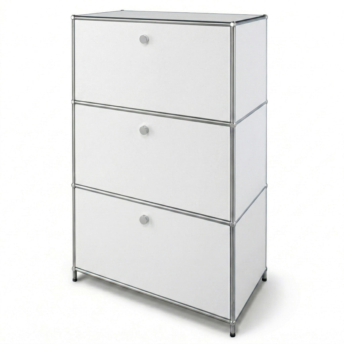 Armoire métallique | Concept Epure MK-129 | Buffet avec 3 compartiments verrouillables | Meuble de rangement moderne