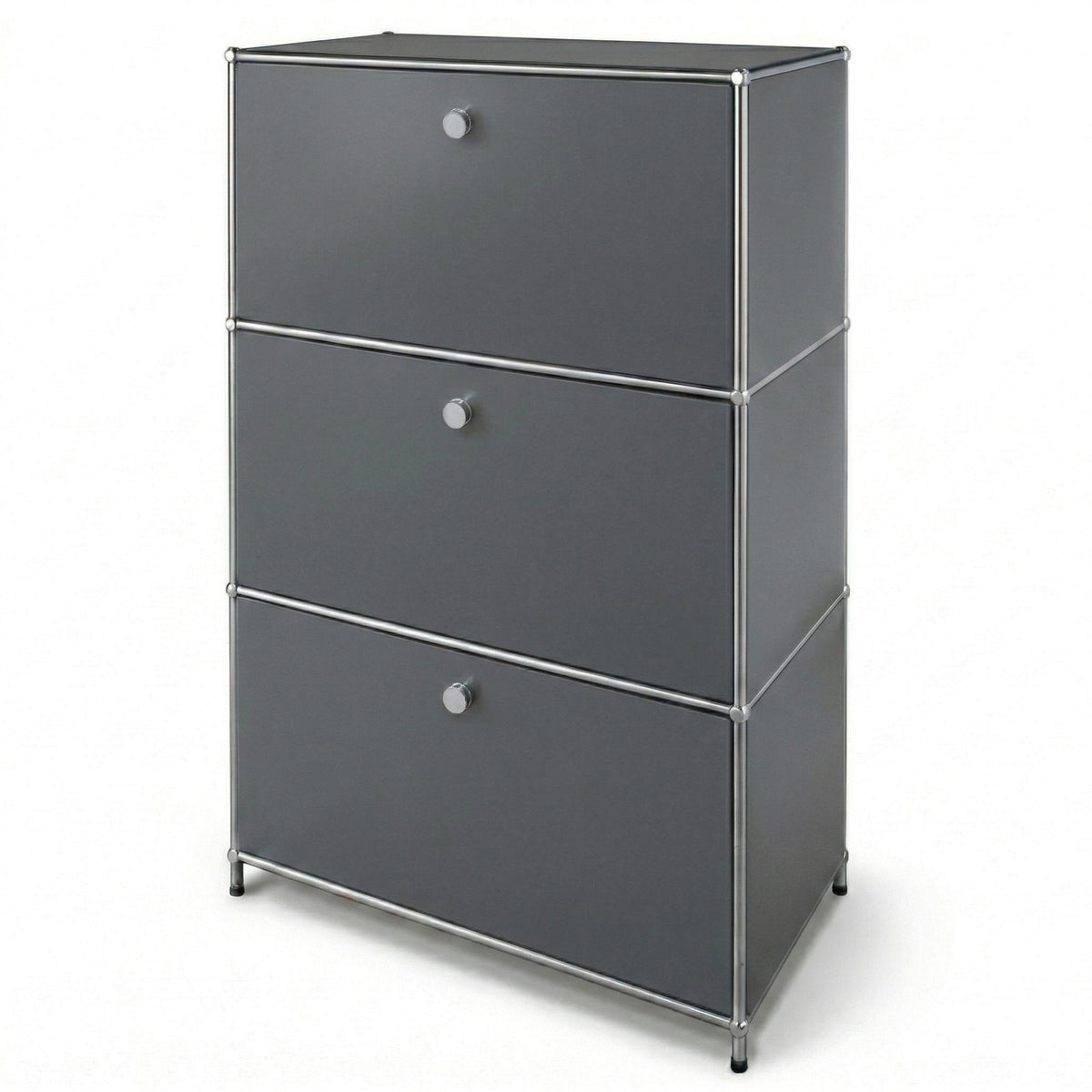 Armoire métallique | Concept Epure MK-129 | Buffet avec 3 compartiments verrouillables | Meuble de rangement moderne