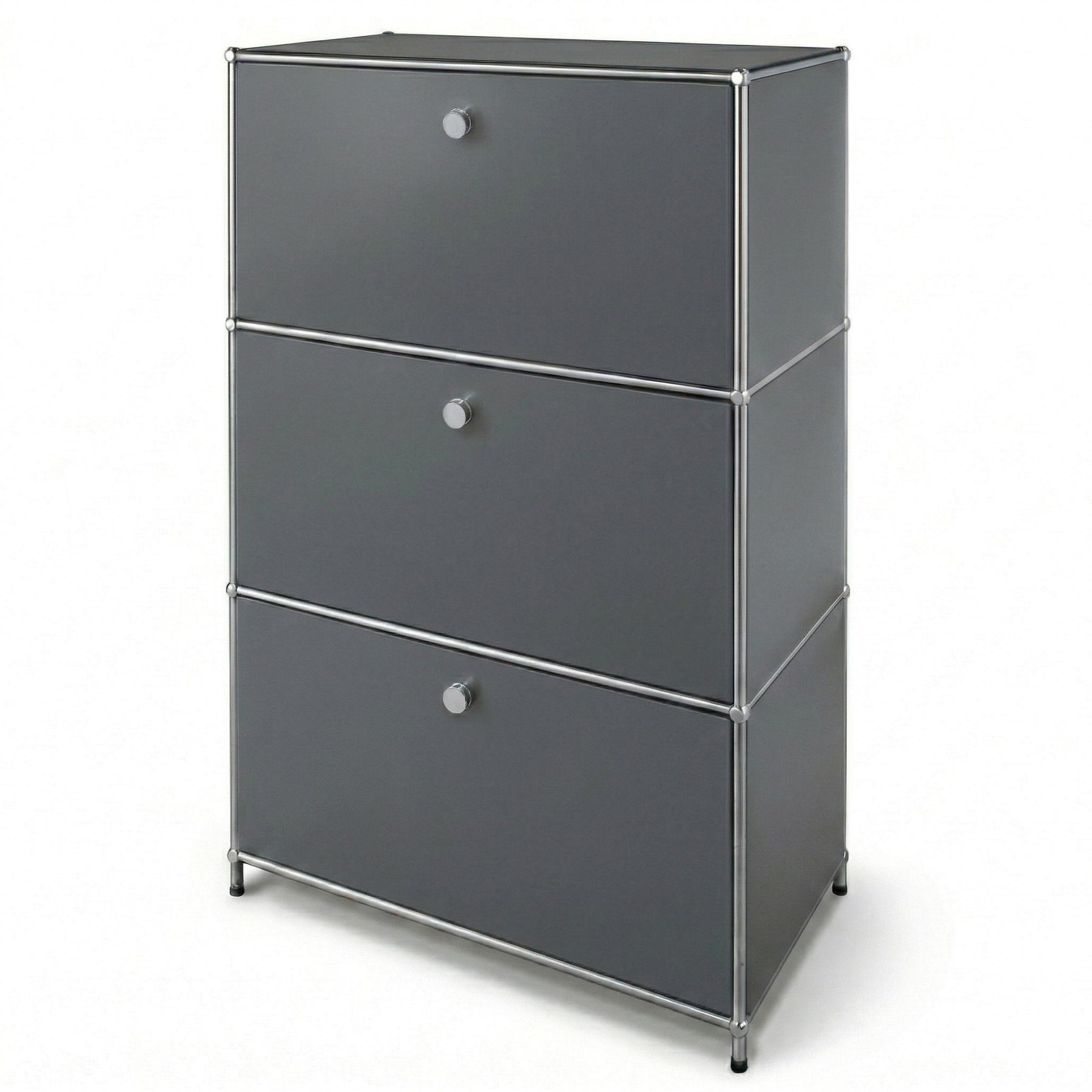 Armoire métallique | Concept Epure MK-129 | Buffet avec 3 compartiments verrouillables | Meuble de rangement moderne