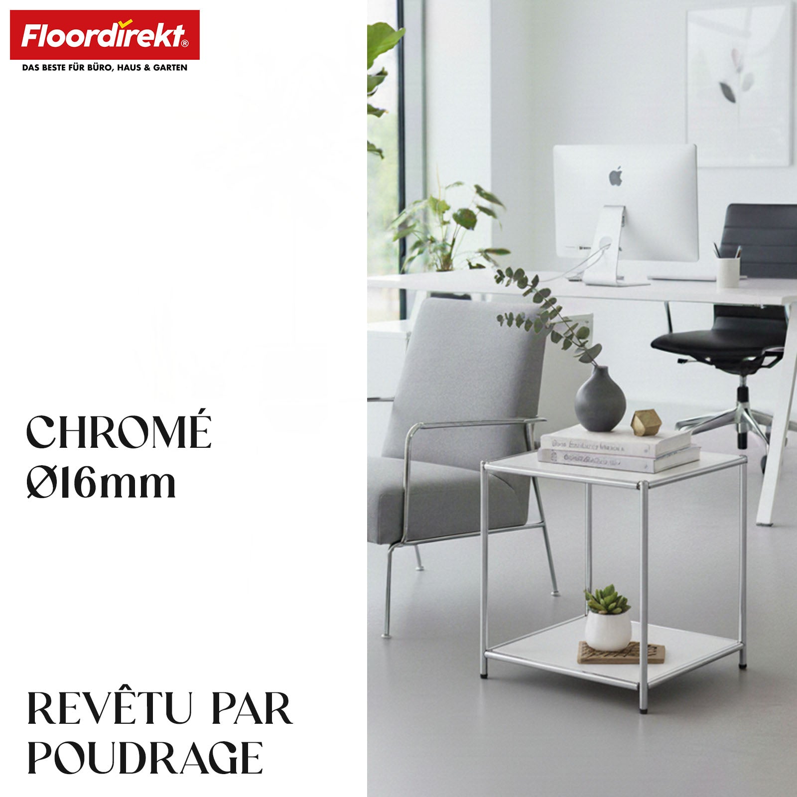 Étagère métallique | Concept Epure MK-012 | Étagère d'appoint et de rangement ouverte avec 2 tablettes | Disponible en plusieurs couleurs