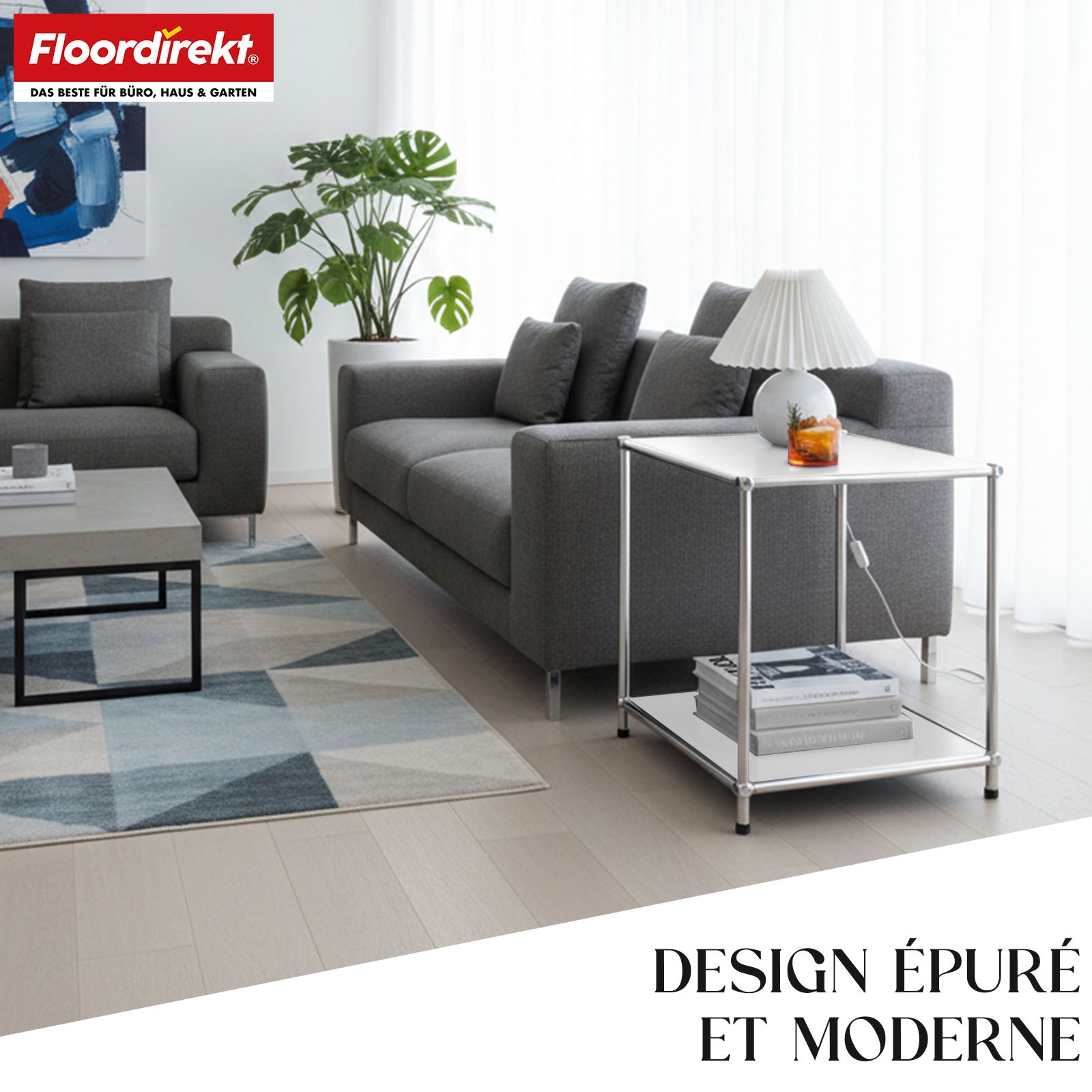 Étagère métallique | Concept Epure MK-012 | Étagère d'appoint et de rangement ouverte avec 2 tablettes | Disponible en plusieurs couleurs