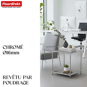Étagère métallique | Concept Epure MK-012 | Étagère d'appoint et de rangement ouverte avec 2 tablettes | Disponible en plusieurs couleurs