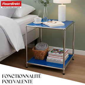 Étagère métallique | Concept Epure MK-012 | Étagère d'appoint et de rangement ouverte avec 2 tablettes | Disponible en plusieurs couleurs