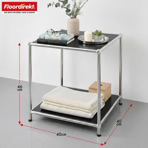 Étagère métallique | Concept Epure MK-012 | Étagère d'appoint et de rangement ouverte avec 2 tablettes | Disponible en plusieurs couleurs