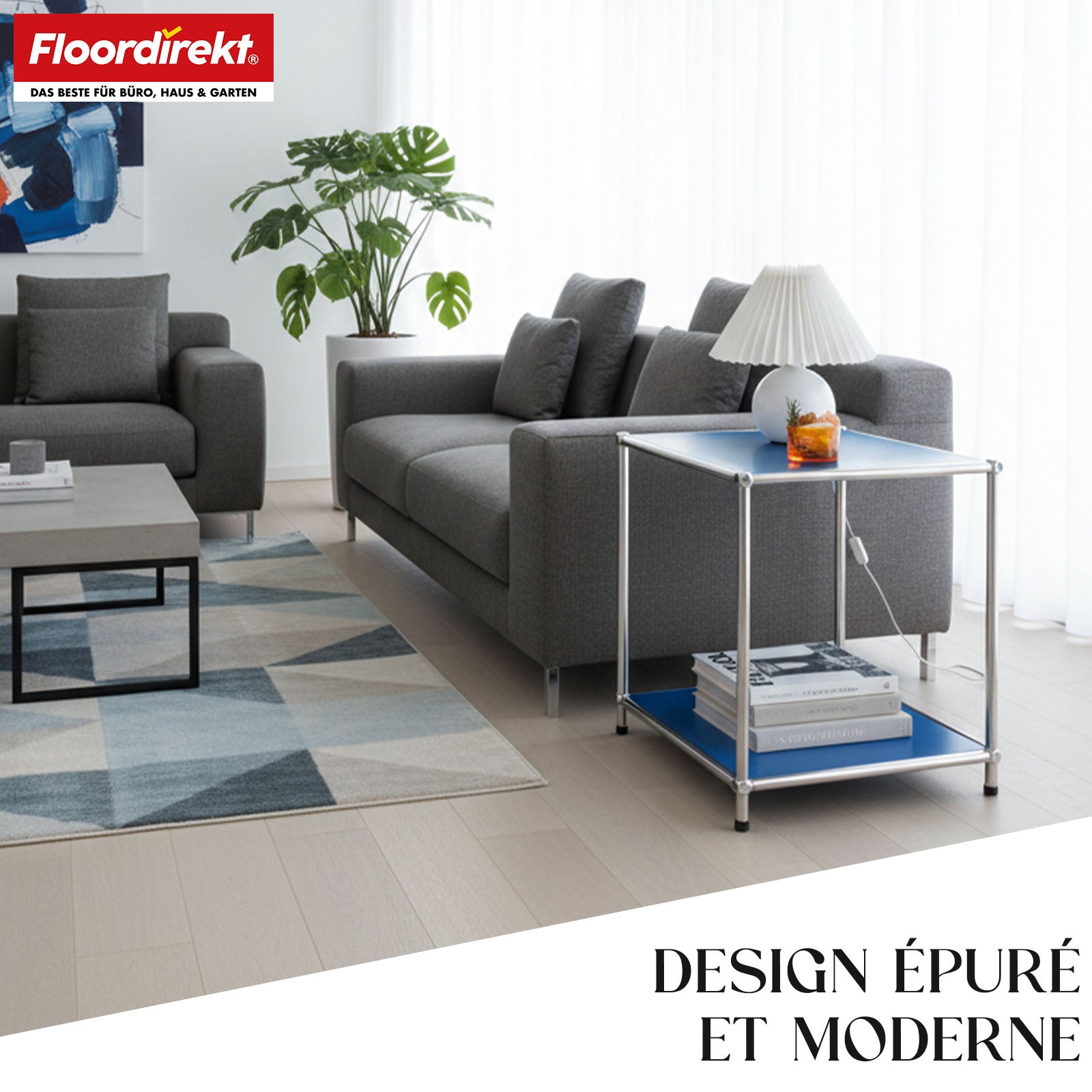 Étagère métallique | Concept Epure MK-012 | Étagère d'appoint et de rangement ouverte avec 2 tablettes | Disponible en plusieurs couleurs