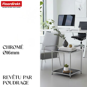 Étagère métallique | Concept Epure MK-012 | Étagère d'appoint et de rangement ouverte avec 2 tablettes | Disponible en plusieurs couleurs