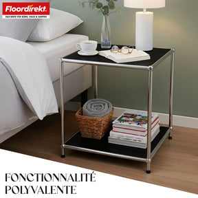 Étagère métallique | Concept Epure MK-012 | Étagère d'appoint et de rangement ouverte avec 2 tablettes | Disponible en plusieurs couleurs